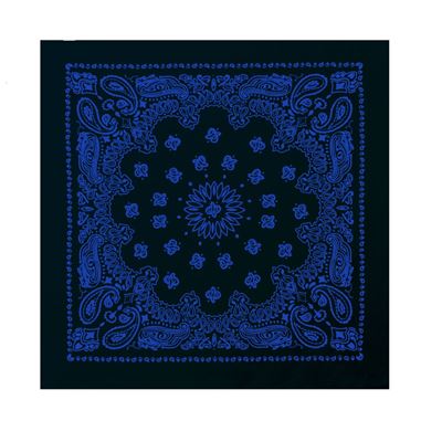 Foulard JUMBO TRAINMEN / WESTERN grand NOIR-BLEU