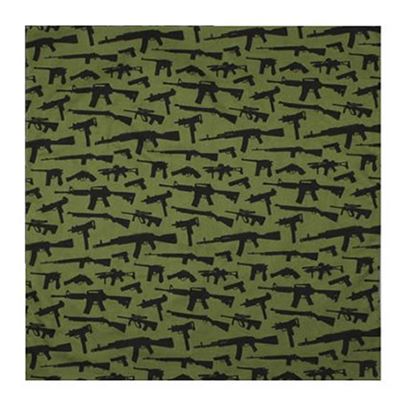 Foulard 55 x 55 cm BANDANA GUN PATTERN OLIV