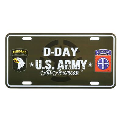 Plaque métallique D-DAY U.S. ARMY pour voiture