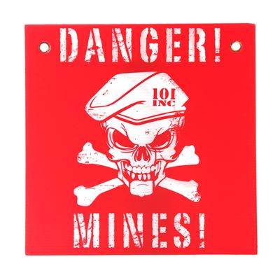 Panneau en plastique DANGER ! MINES ! ROUGE/BLANC