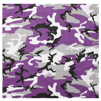 Foulard 55 x 55 cm violet camouflage ULTRA VIOLET CAMO