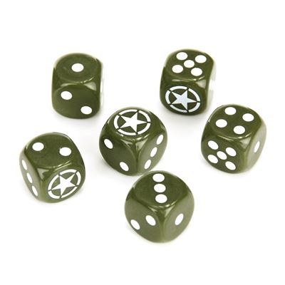 6 dés de jeu MILITARY
