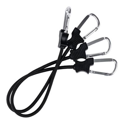 Sangle élastique 60 cm avec mousquetons, lot de 2, NOIR