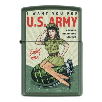 Briquet ZIPPO U.S. ARMY Enlist Pin Up à essence