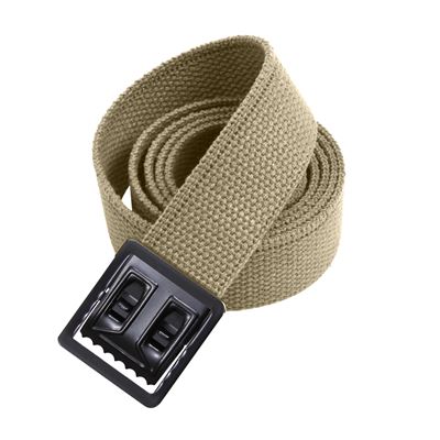 Ceinture KHAKI avec boucle noire à enfiler 135 cm