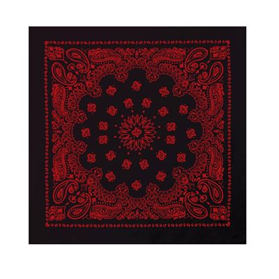 Foulard JUMBO TRAINMEN / WESTERN grand NOIR-ROUGE