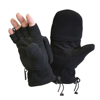 Gants SNIPER sans doigts/pouce FLEECE NOIRS