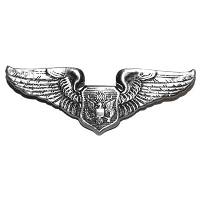 Badge PILOT AVIATOR ARGENT MAT