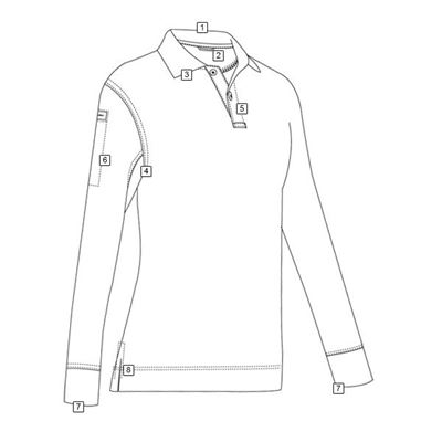 Polo femme 24-7 PERFORMANCE manches longues BLEU TRU-SPEC 24-7 44210 2