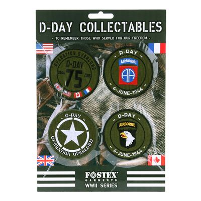 Écussons D-DAY, lot de 4 pièces