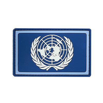 Écusson drapeau ONU en plastique coloré VELCRO 8 x 5 cm
