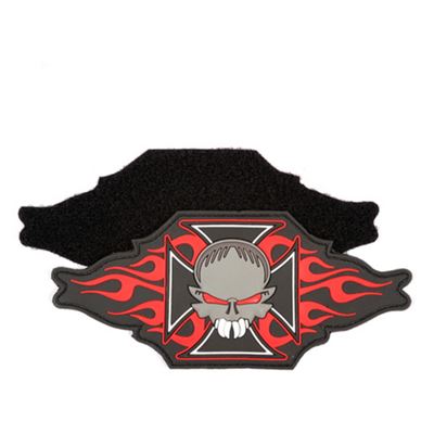Écusson croix et tête de mort en plastique