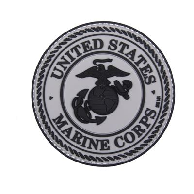 Écusson 3D en plastique UNITED STATES MARINE CORPS GRIS