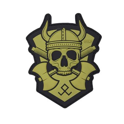 Écusson 3D en plastique VIKING WITH HATCHET velcro VERT