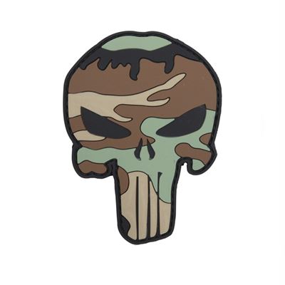Écusson PUNISHER velcro 3D en plastique WOODLAND