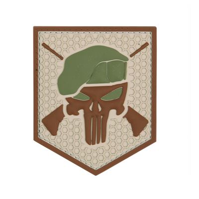 Écusson COMMANDO PUNISHER velcro 3D PVC COYOTE
