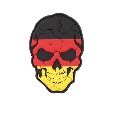 Écusson 3D en plastique CRÂNE fendu avec bandes velcro ALLEMAND
