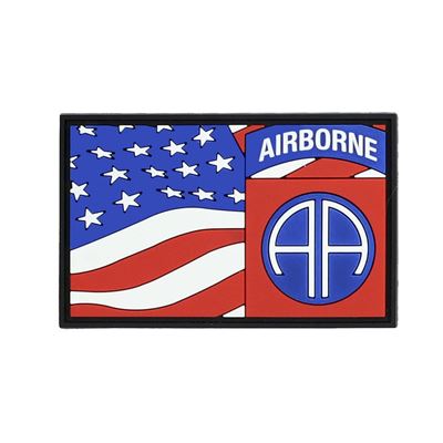 Écusson 3D en plastique 82nd Airborne avec drapeau américain
