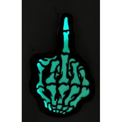 Écusson SKULL FINGER velcro GLOW IN THE DARK 101INC 446200-15008 2