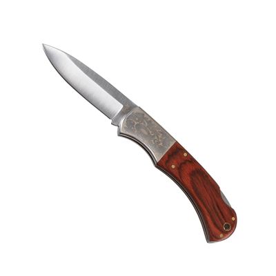 Couteau pliant manche en bois décor 21 cm MARRON