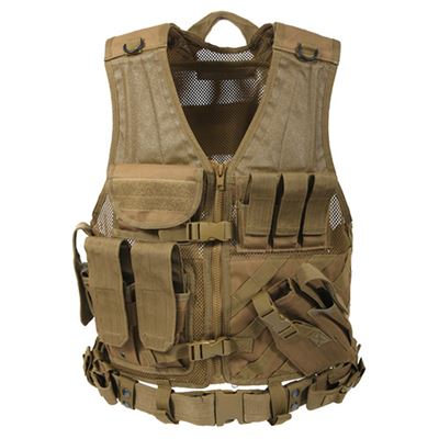 Gilet tactique CROSS DRAW MOLLE COYOTE BROWN