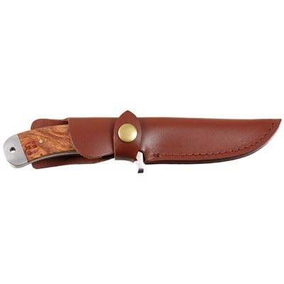 Couteau « Damas » manche en bois + étui en cuir FOX Outdoor 44921 2