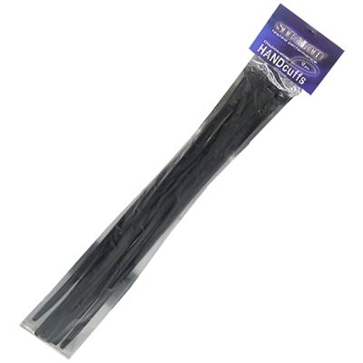 Menottes GI en plastique, lot de 12 pièces, NOIRES