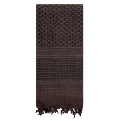 Foulard SHEMAGH léger NOIR ET MARRON 105 x 105 cm