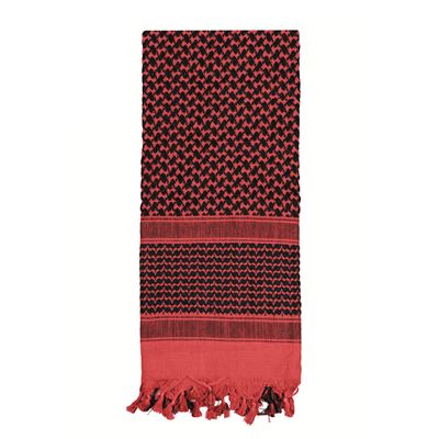 Foulard SHEMAGH léger ROUGE-NOIR 105 x 105 cm
