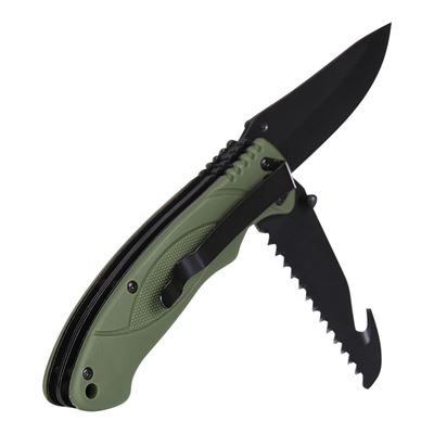 Couteau pliant BUSHCRAFT multifonction VERT