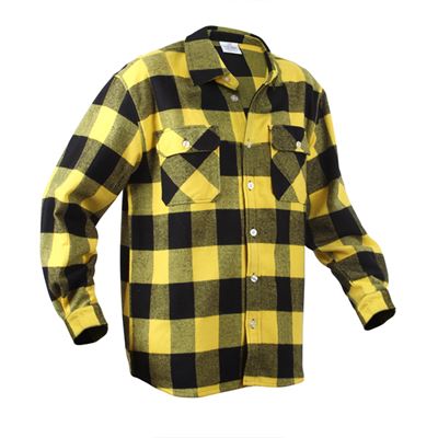 Chemise de bûcheron FLANNEL à carreaux JAUNE ROTHCO 4649 3