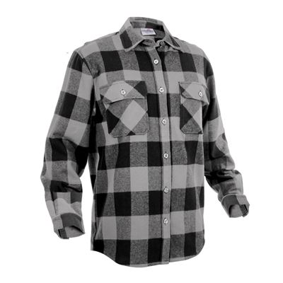 Chemise de bûcheron FLANNEL à carreaux GRIS ROTHCO 4690 2