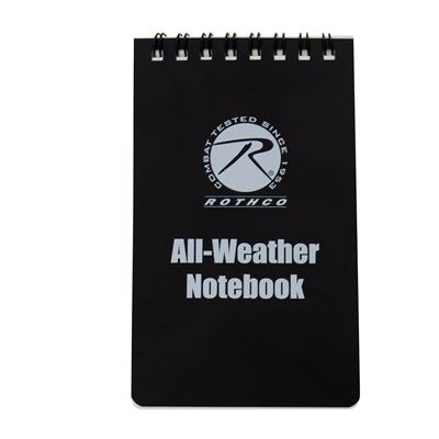 Bloc-notes/carnet imperméable NOIR
