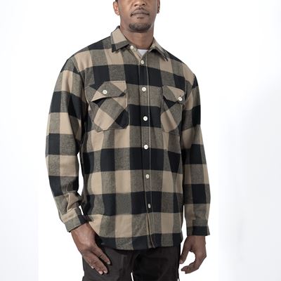 Chemise de bûcheron FLANNEL à carreaux COYOTE BROWN ROTHCO 47380 3