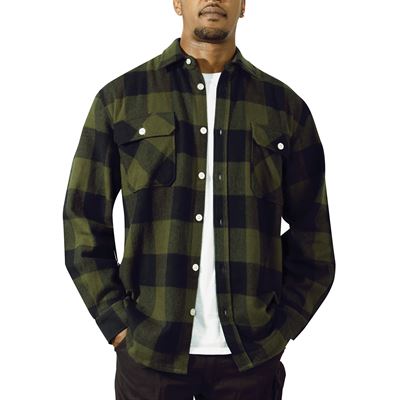 Chemise de bûcheron FLANNEL à carreaux OLIVE DRAB ROTHCO 47385 4