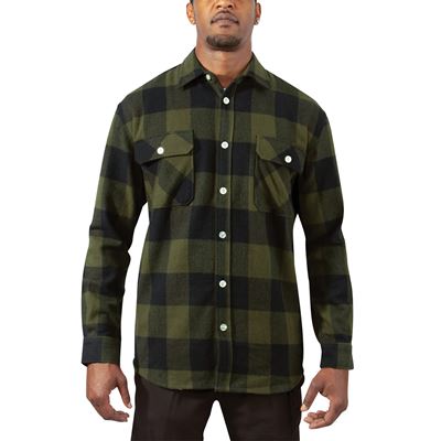Chemise de bûcheron FLANNEL à carreaux OLIVE DRAB