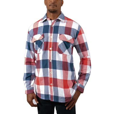 Chemise de bûcheron FLANNEL à carreaux ROUGE/BLANC/BLEU ROTHCO 47390 4