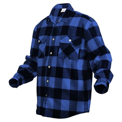 Chemise de bûcheron FLANNEL à carreaux BLEUE ROTHCO 4739BLU 3