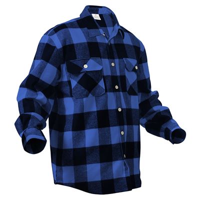 Chemise de bûcheron FLANNEL à carreaux BLEUE ROTHCO 4739BLU 4