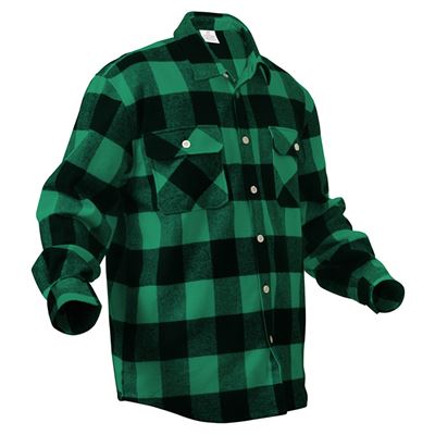 Chemise de bûcheron FLANNEL à carreaux VERTE ROTHCO 4739GRN 3