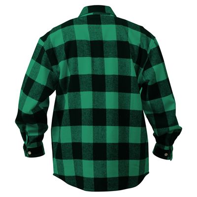 Chemise de bûcheron FLANNEL à carreaux VERTE ROTHCO 4739GRN 4