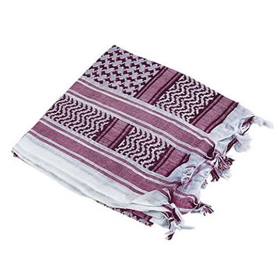 Foulard SHEMAGH 115 x 115 cm VIOLET-BLANC