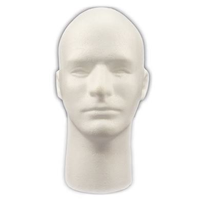 Mannequin tête d'homme avec visage en polystyrène