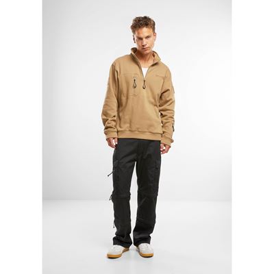 Sweat-shirt tactique à fermeture éclair ¾ avec Tactical Sweat Troyer CAMEL-COYOTE BRANDIT 5034-20070 2