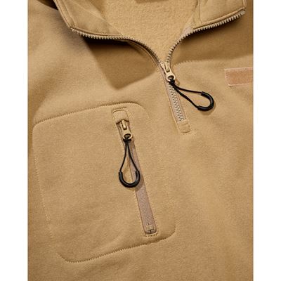 Sweat-shirt tactique à fermeture éclair ¾ avec Tactical Sweat Troyer CAMEL-COYOTE BRANDIT 5034-20070 4