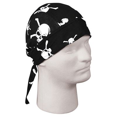 Foulard HEADWRAP SKULL & CROSSBONE NOIR