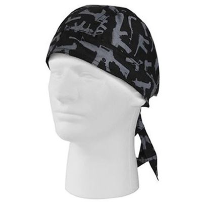 Foulard HEADWRAP GUN PATTERN NOIR