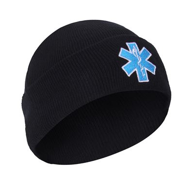 Bonnet tricoté STAR OF LIFE « EMS » NOIR ROTHCO 5346 2