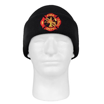 Bonnet tricoté DELUXE pompiers NOIR