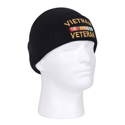 Bonnet finement tricoté VIETNAM VETERAN NOIR ROTHCO 5373 2